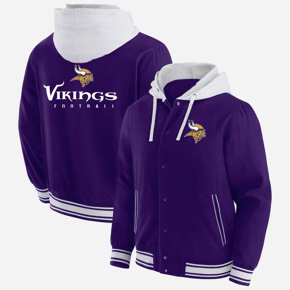 Men 2026 NFL Minnesota Vikings  jacket hoodie Purple 012